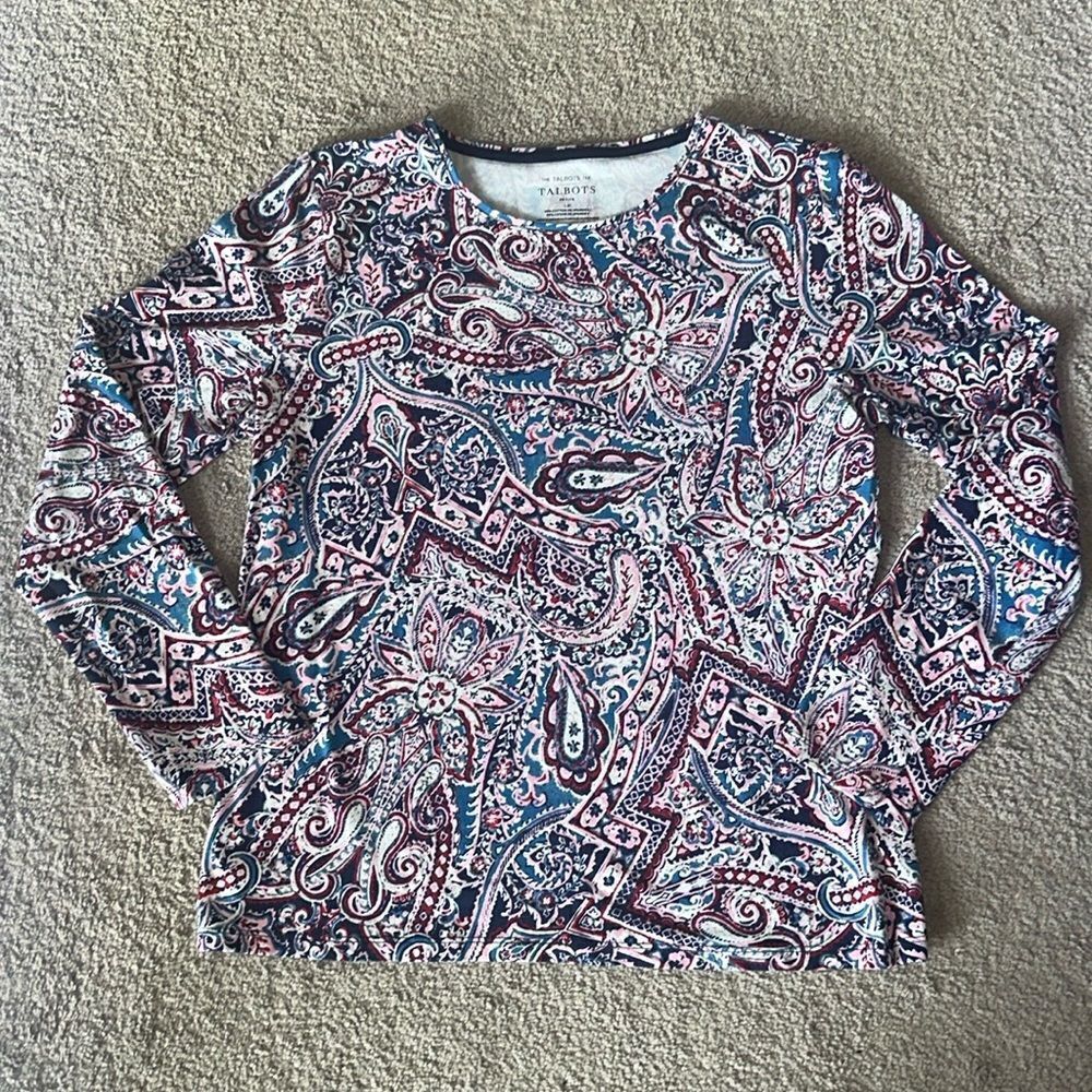 The Talbots Crewneck Tee In Scrolling Paisley - image 4